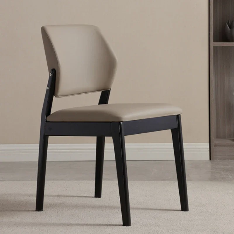 

Aesthetic Wooden Dining Chairs Wooden Artist Comfortable Leather Party Luxury Chairs Bar Sillas De Comedor Living Room Furniture