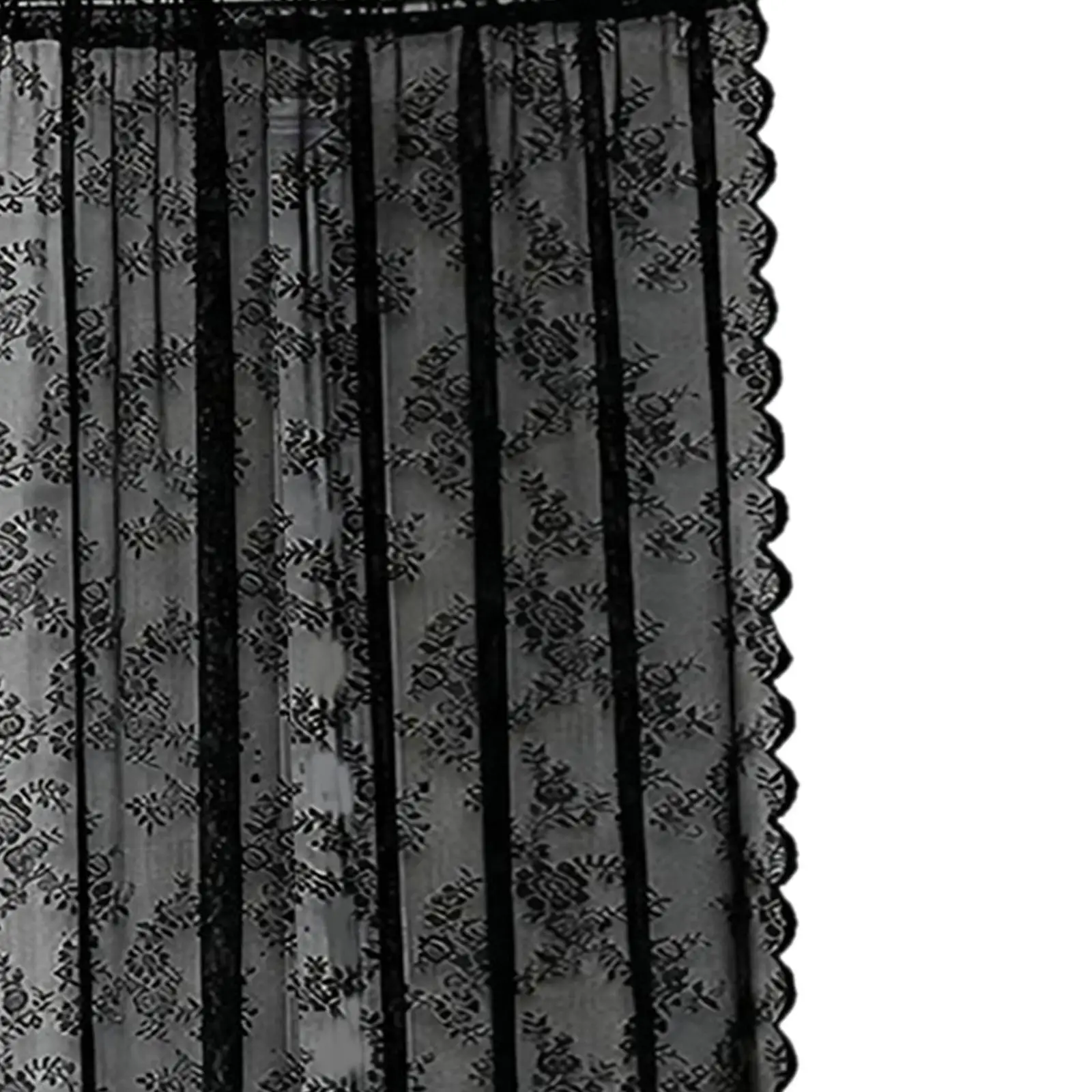 Black Floral Net Curtains Fashion for Farmhouse Dining Room Decoration