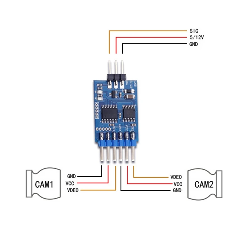 RC FPV 카메라용 비디오 스위처 모듈, 3 웨이 비디오 스위치 유닛, 5.8G, 3 채널, 2 개 신제품