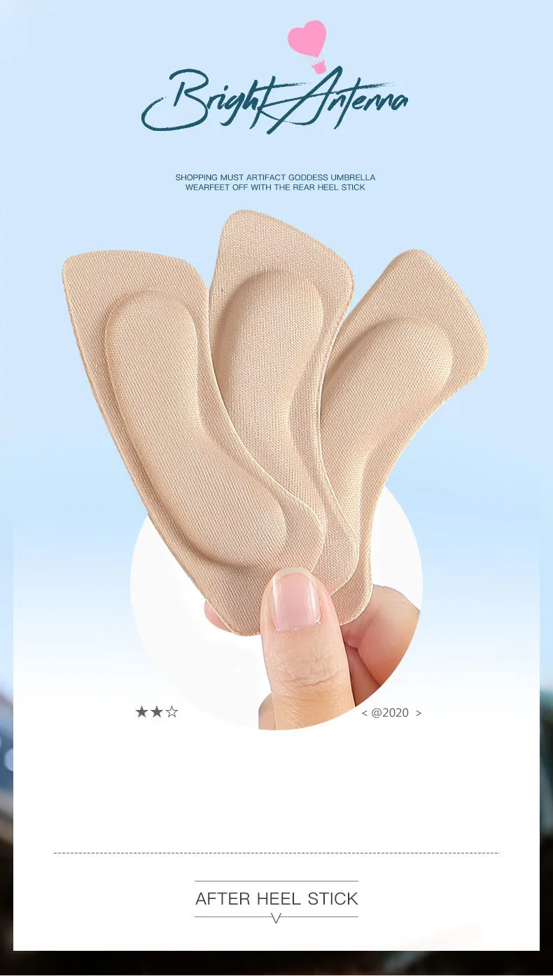 Women's Insoles Heel Stickers Adjustable Size Adhesive High Heel Inserts Foot Protection Stickers Pain Relief