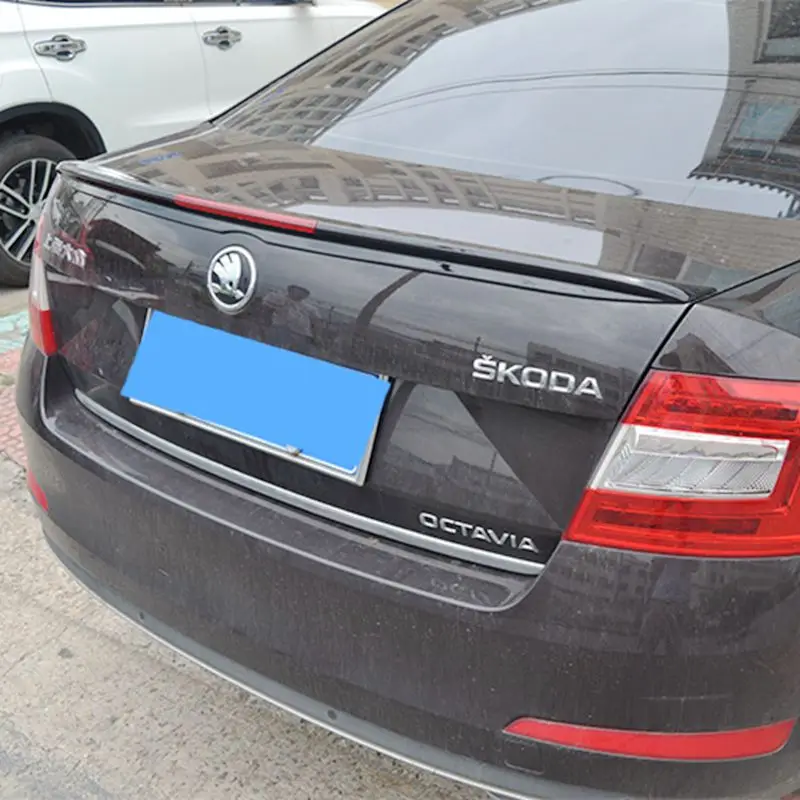 For Skoda Octavia Spoiler Reflectors w ABS Material Car Rear Wing Primer Color Rear Spoiler For Skoda Octavia Spoiler 2015-2017