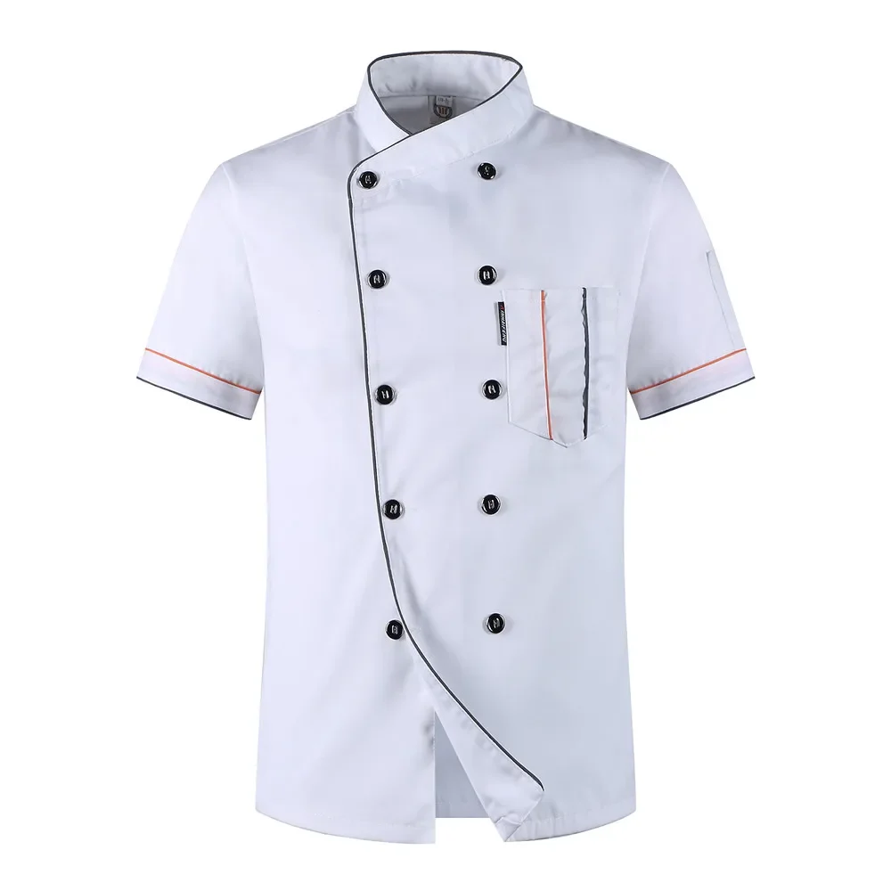 Chef Jacket Short Sleeve Summer Restaurant Hotel Kitchen Workwear Men and Women Youth Breathable Thin Chef Uniform chef uniform