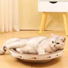 L Size Cat Toys Pet Bed Scratching Board Corrugated Cardboard Bowl Pad Cats Scratcher Toy Oval Grinding Claw Toy Cat Accessories 5