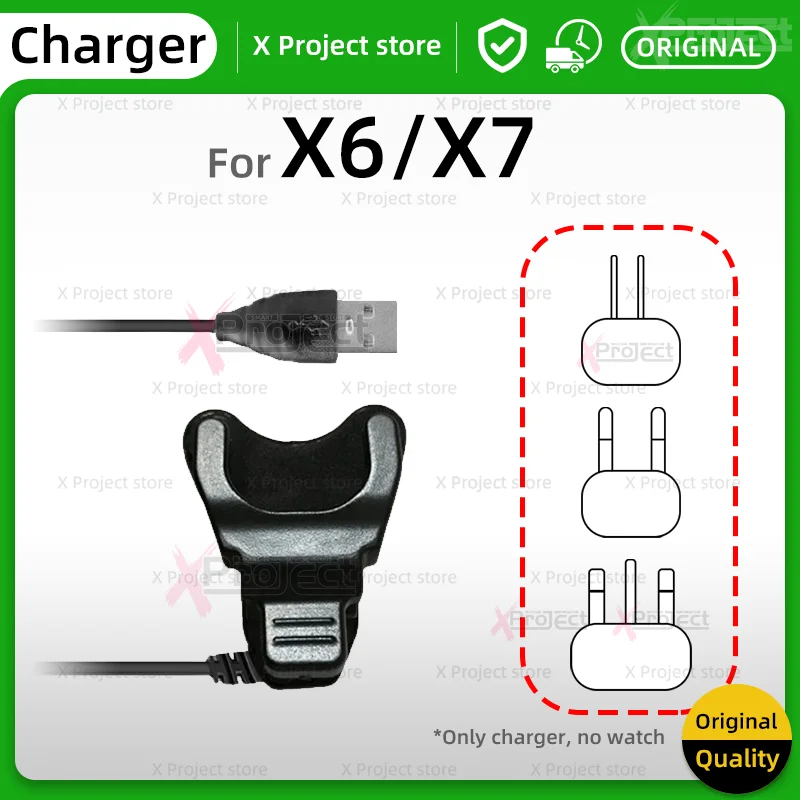 

Кабель зарядного устройства X7 для смарт-часов Fitpro X6 X7, зарядное устройство с зажимом для смарт-часов, 2 контакта, зарядка через USB, оригинальное зарядное устройство серии 6