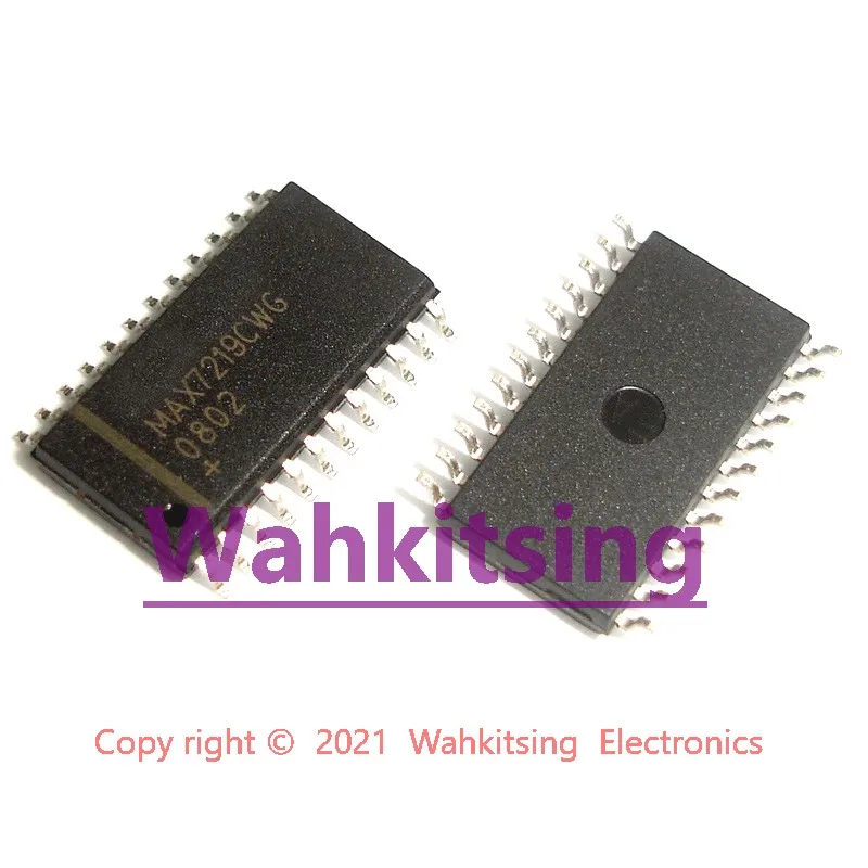 5 pcs max7219cwg sop 24 max7219 smd serially interfaced 8 digit led