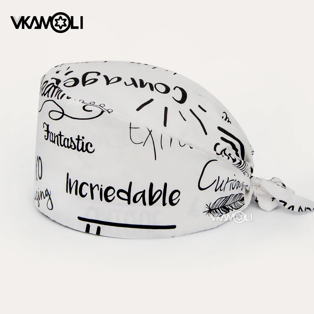 Scrubs Caps Cloud printing man and womens Pet Grooming Agency Work Breathable Lab Hat sgorro enfermera nursing cap
