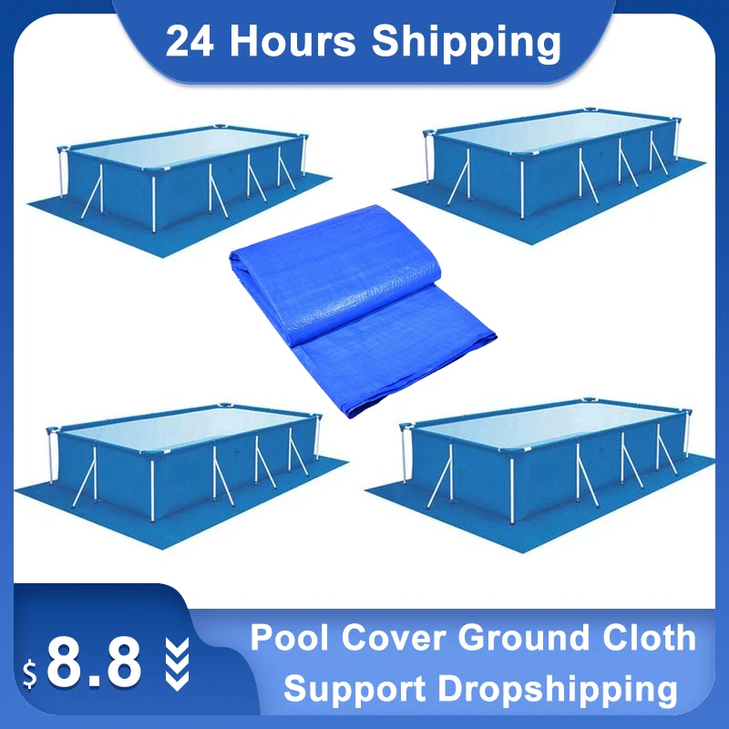 

Swimming Pool Cover 4 Sizes Rectangular Solar Summer Waterproof Pool Tub Dust Outdoor PE Floor Cloth Carpet Accessory Pool Cover