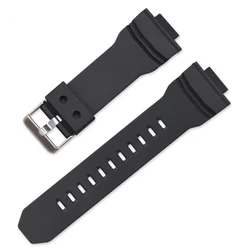 Waterproof TPU Resin Sport Watch Strap - Durable Rubber Bracelet - 16mm (Black)