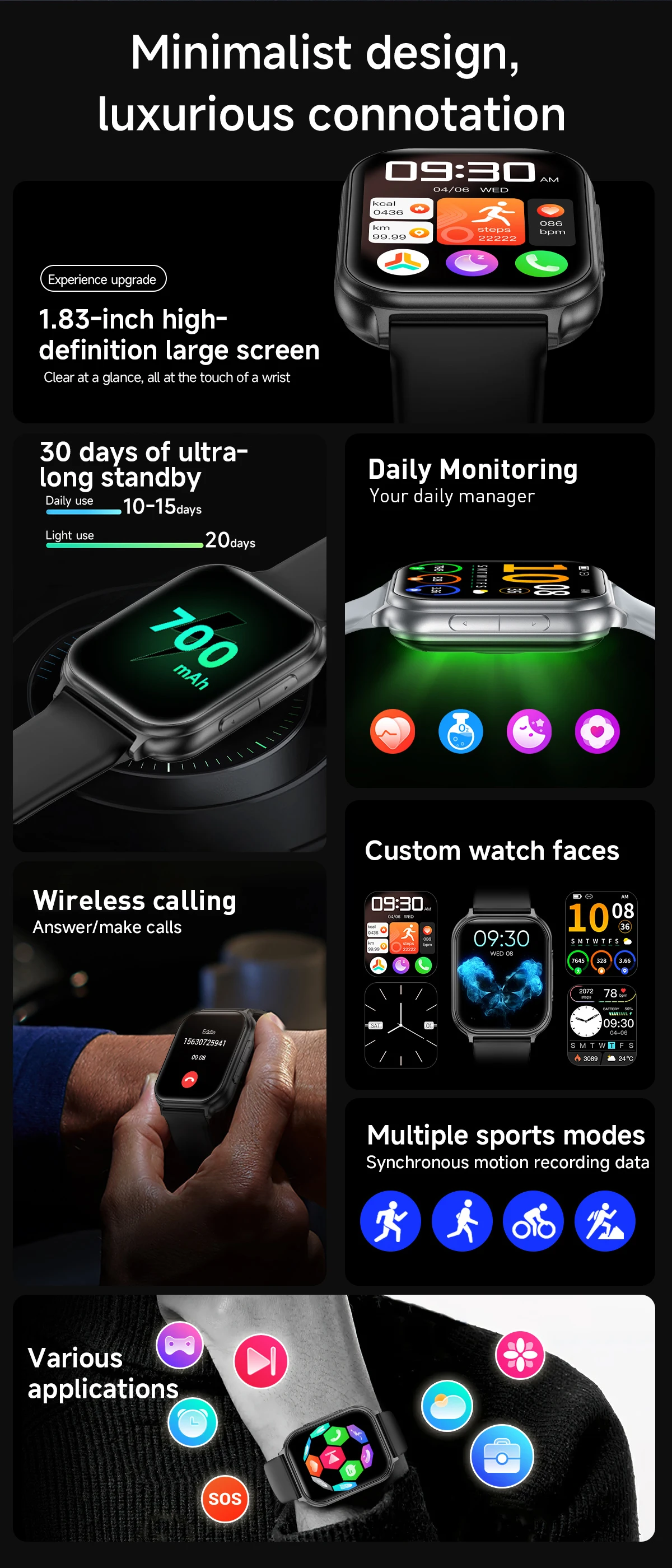 Lige Smartwatch Mit Sprachassistent Und Hd-display Für Sport_voghion.com