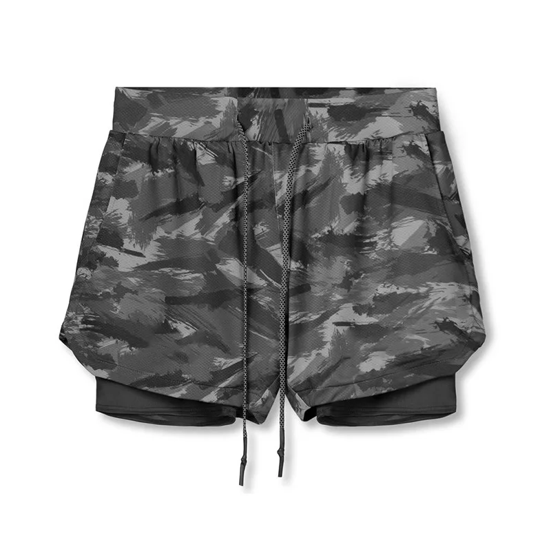 Mens Quick-Dry 2-in-1 Summer Shorts - Casual Fitness Jogging Bottoms