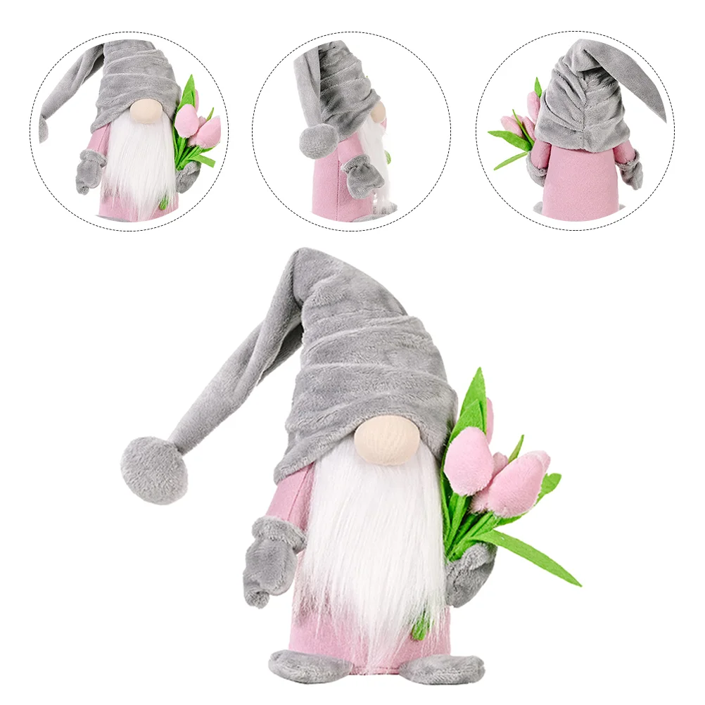 

Faceless Children's Toy Home Ornament Mother's Day Dwarf Decor Pink Festival Gift
