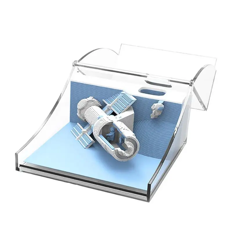 

3D бумажный блокнот для искусства астронавт Космос бумага для резьбы Художественная Скульптура блокнот с витриной коробка креативный декоративный подарок бумажная карточка