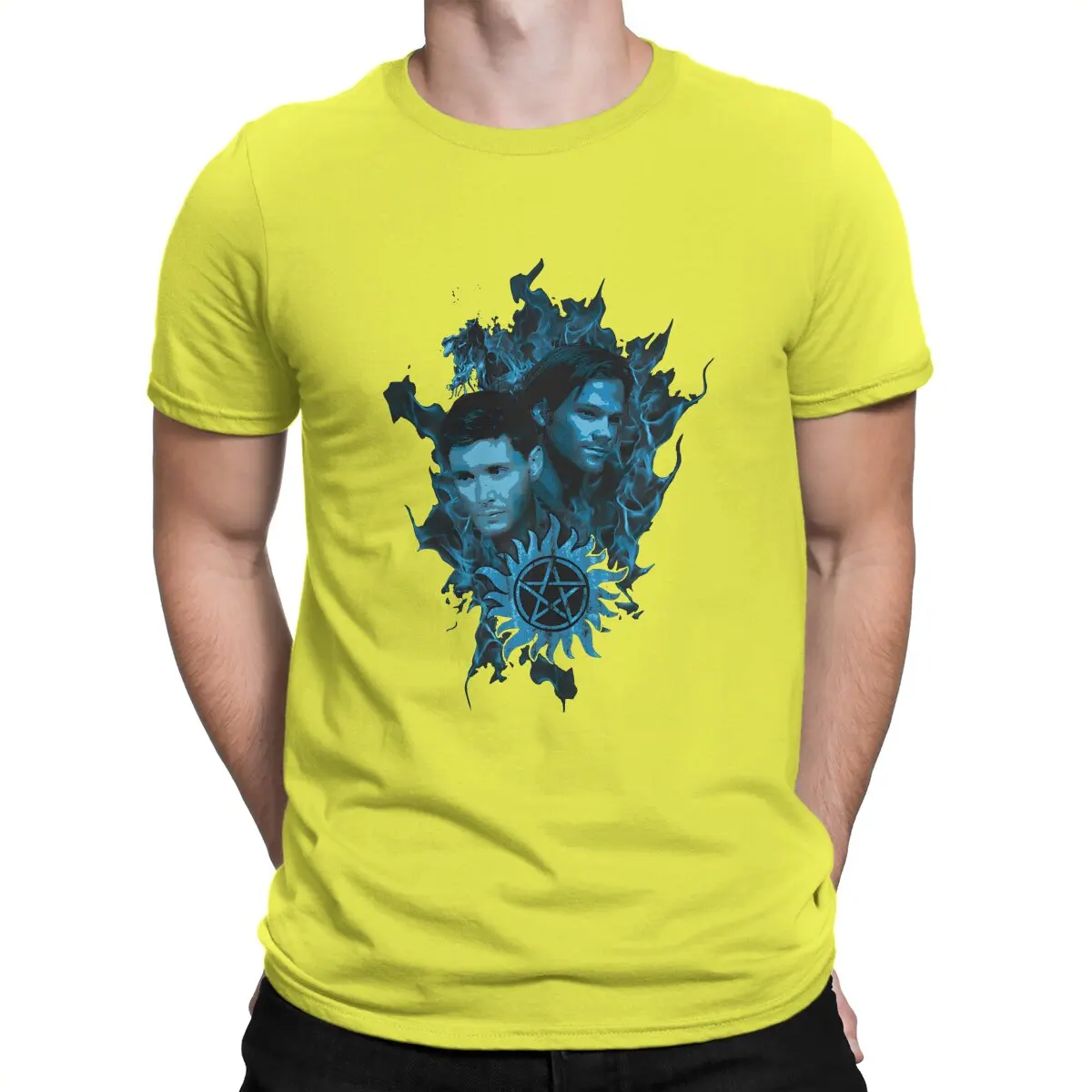 

Hipster In Flames T-Shirts Men O Neck 100% Cotton T Shirts Dean Winchester Short Sleeve Tees Graphic Clothes