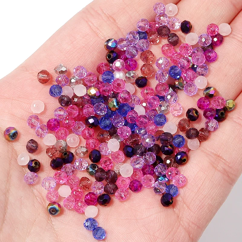 PINK Crystal Beads 8mm Beads for Jewelry Making Bulk 180 pcs Glass Beads