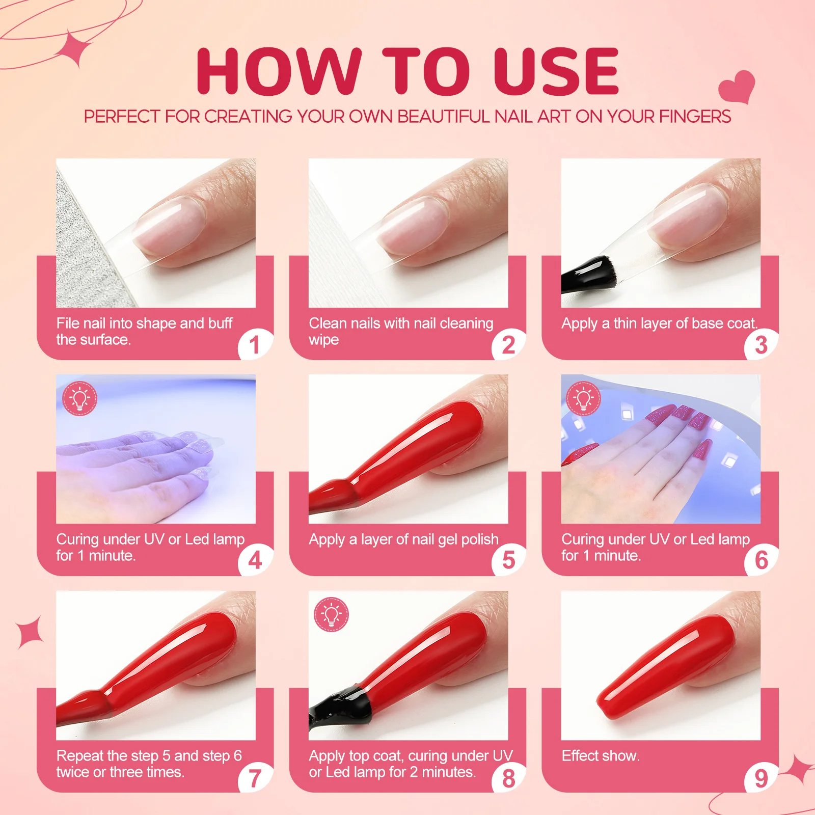 COSCELIA 6 Colors Nail Gel Polish Set with Nail Lamp Base Top Coat Rose Cuticle Oil and Nail Manicure Tools for Beginner 5