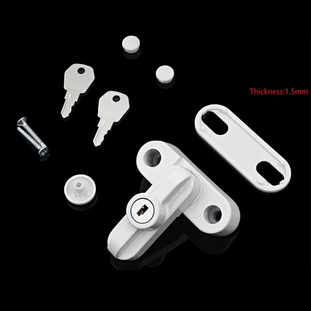 

T-lock Flat Open Doors Locks Aluminum Alloy UPVC Child Safe Security Door Sash Lock Safety Lever Handle Sweep Latch With Key