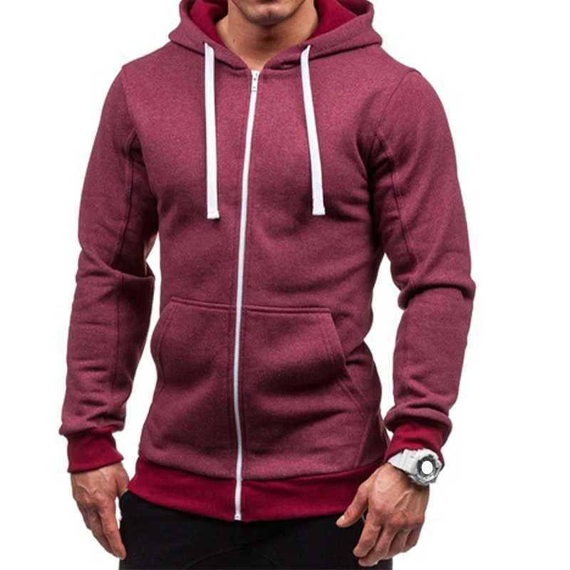 New Men's Hoodies Sweatershirt Running Jackets Zipper Slimming Sport Coats Men Drawstring Warm Hoody Sweatshirts Fitness Clot