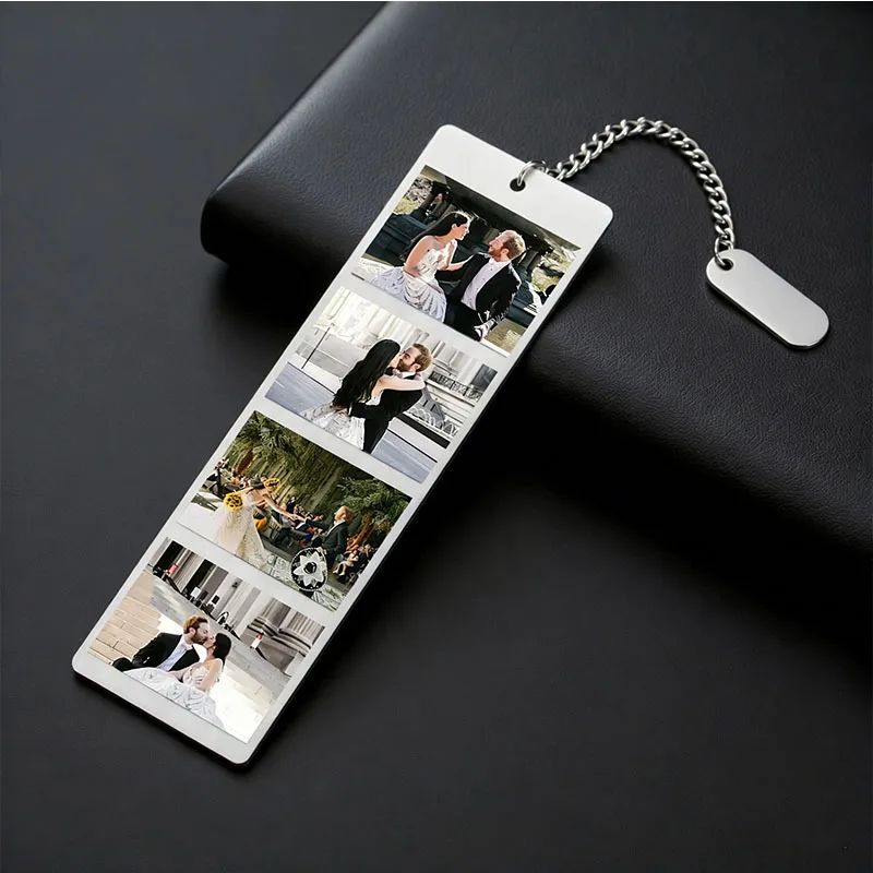 맞춤형 웨딩 사진 북마크, 개인 맞춤 스테인리스 스틸 장식품, 커플 기념일 선물, 추억의 순간을 남겨주세요