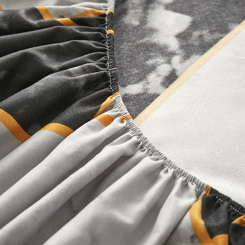 1pc  Bed Mattress Fitted sheet King Queen Size sheet  All-around Elastic Rubber Band Non-slip Dustproof Bed Sheet No pillowcase 5