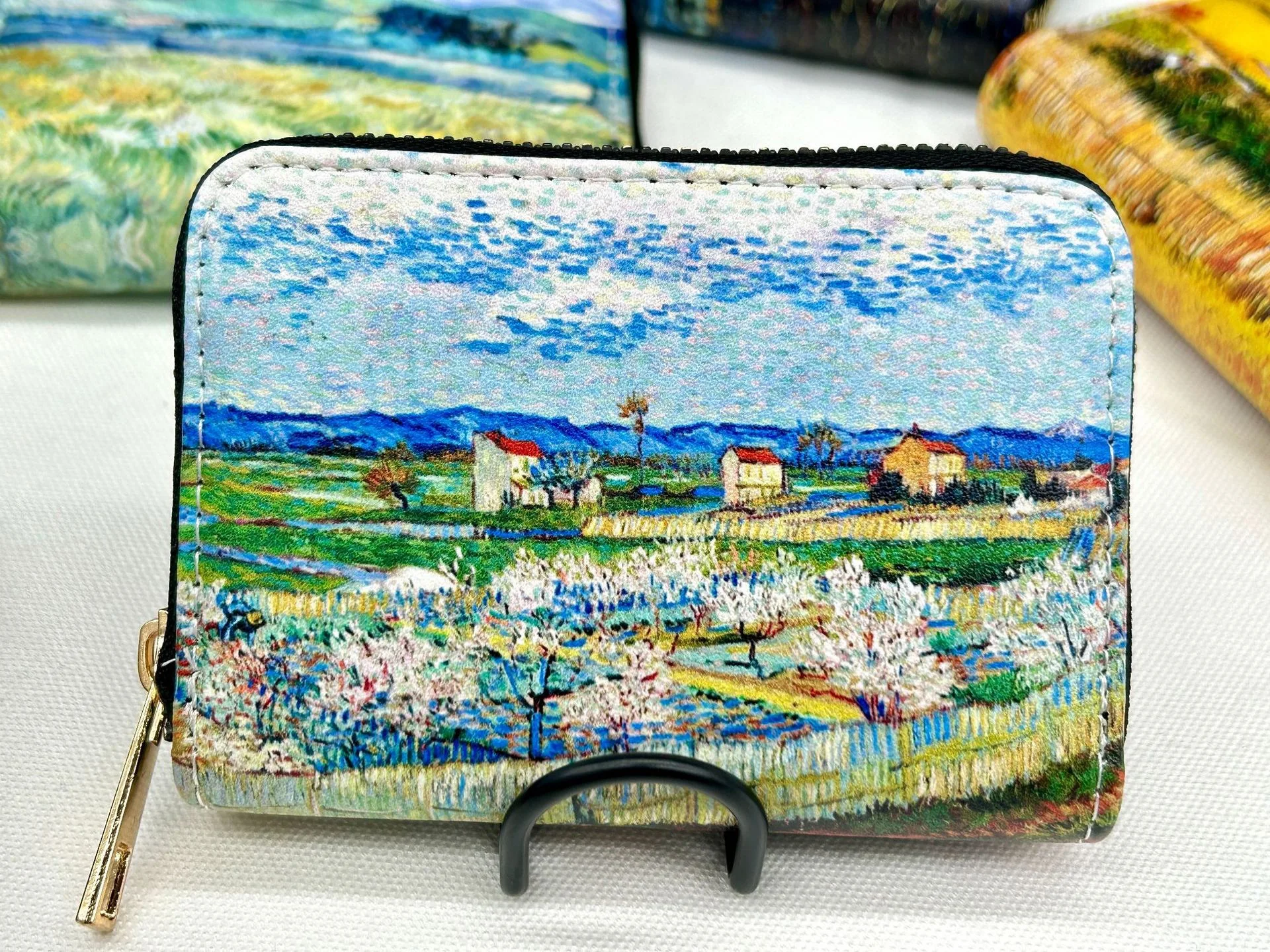 New PU Leather Printing Coin Card Zipper Wallet Fashion Van Gogh Paintings Men Women Credit Passport Card Bag Holder Souvenirs