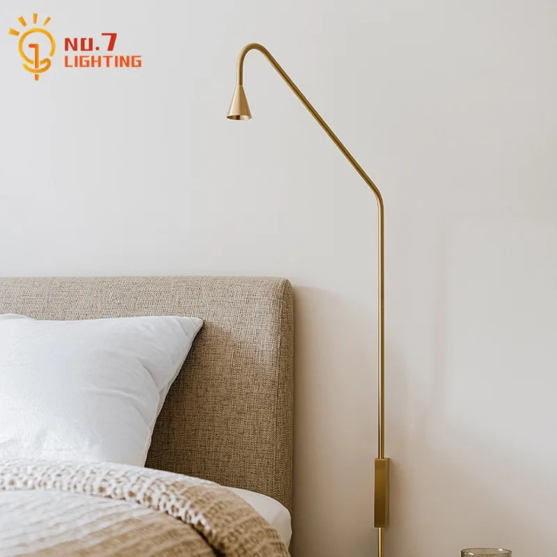Spain Design Industrial Gold /Black Wall Lamp LED Adjustable Minimalist Wall Mounted Corridor Aisle Background Living Room Study 4