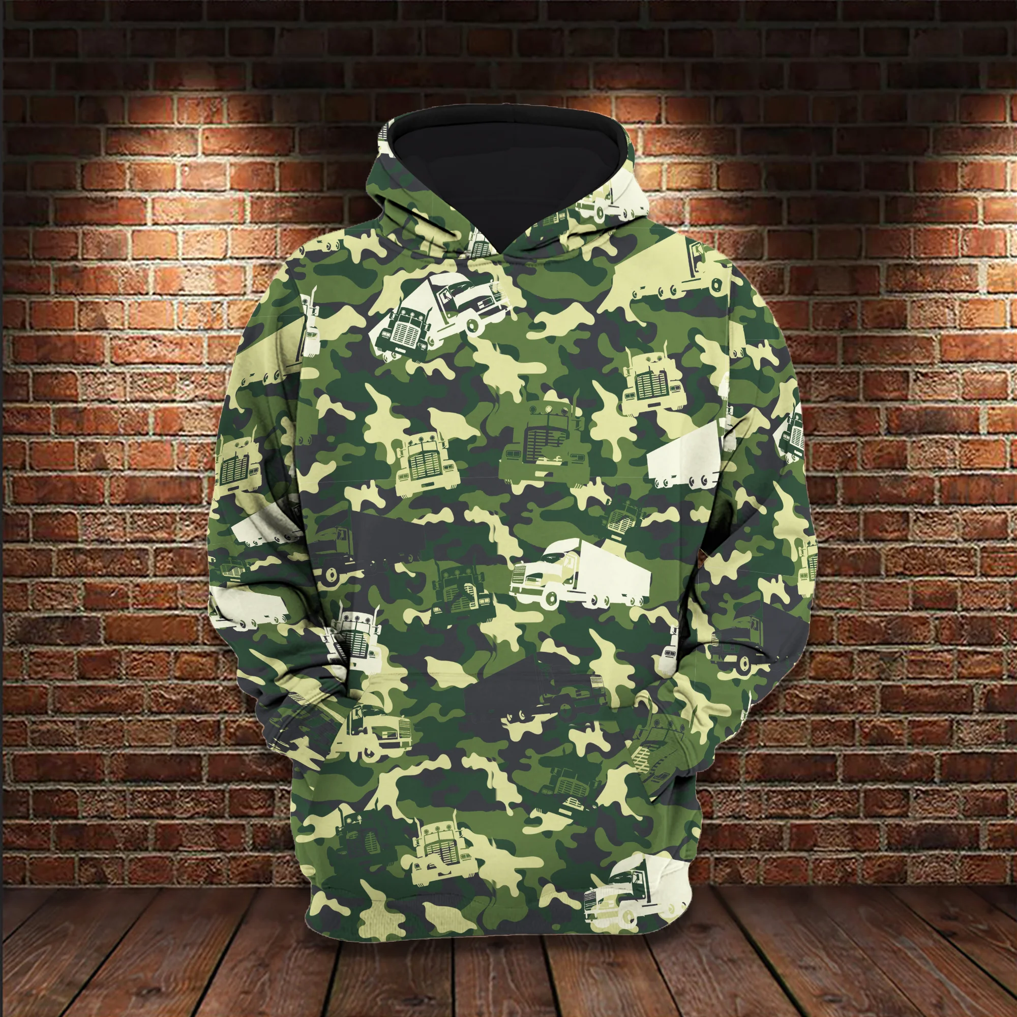 Camouflage Truck Driver Lover 3D All Over Stampato Mens Hoodies & Felpa Unisex Casuale Zip Hoodies Sudadera Hombre Mt-43