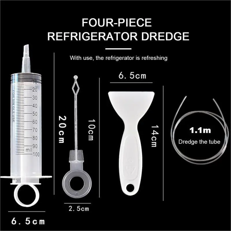 Dissolvant de trous de vidange pour réfrigérateur, outils de dragage de livres, brosse de trou de réfrigérateur, nettoyeur de sortie d'eau pour le nettoyage domestique, 5 pièces par ensemble