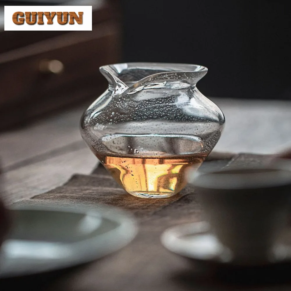 180ml Handmade Blown Sodium Calcium Glass Tea Pitcher Creative Serving Cup Cha Hai Household Justice Cup Teaset Craft Supplies