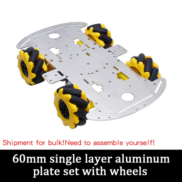 McNamum wheel aluminum car chassis DIY ultrasonic intelligent obstacle avoidance car 4WD four-wheel drive chassis image 9