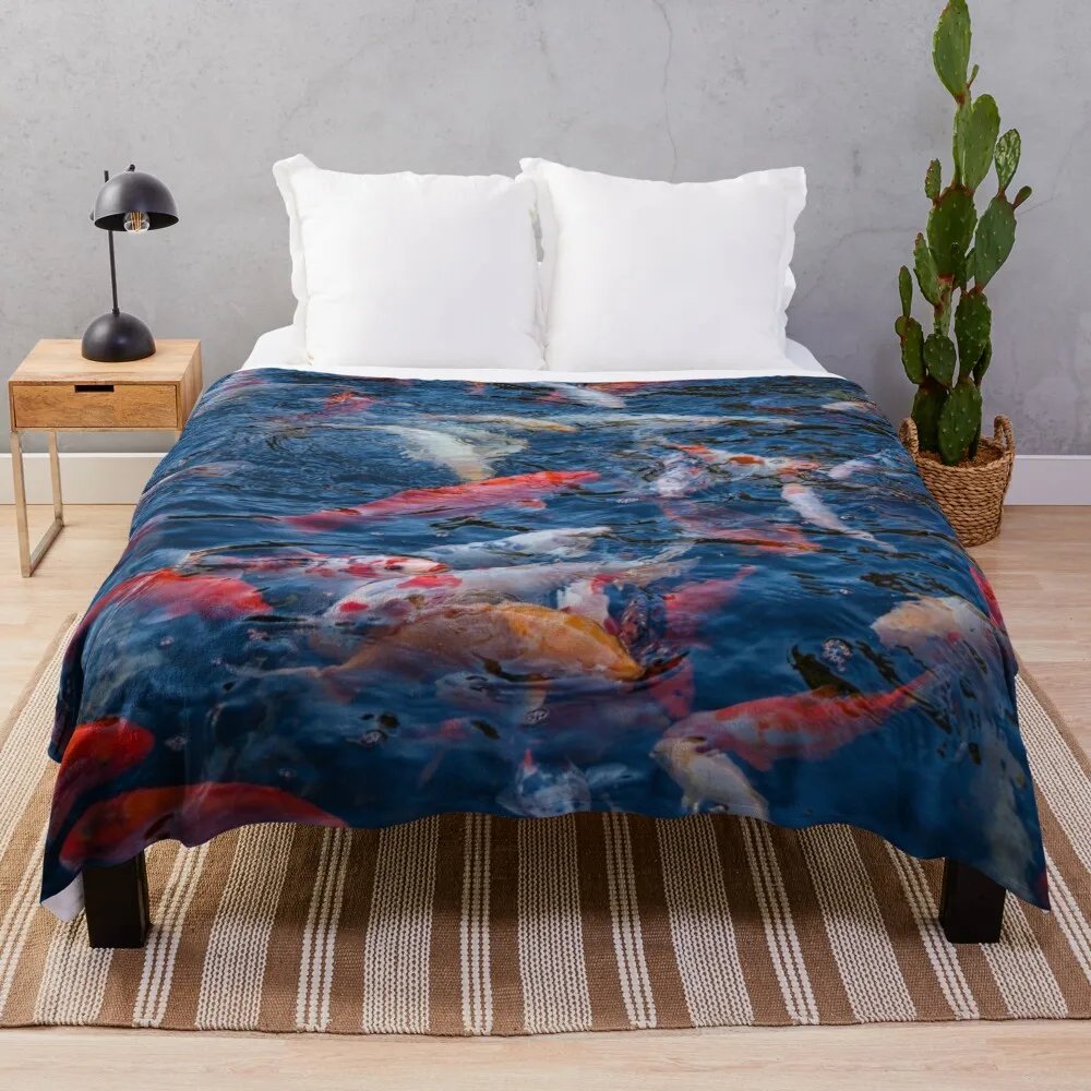 

Koi fest! Throw Blanket Sofas Flannel Blanket