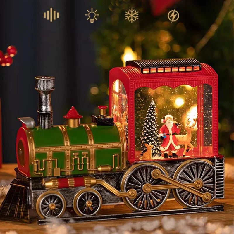 MerryChristmasMusicBoxTrainSantaClausSnowmanChristmasGift
