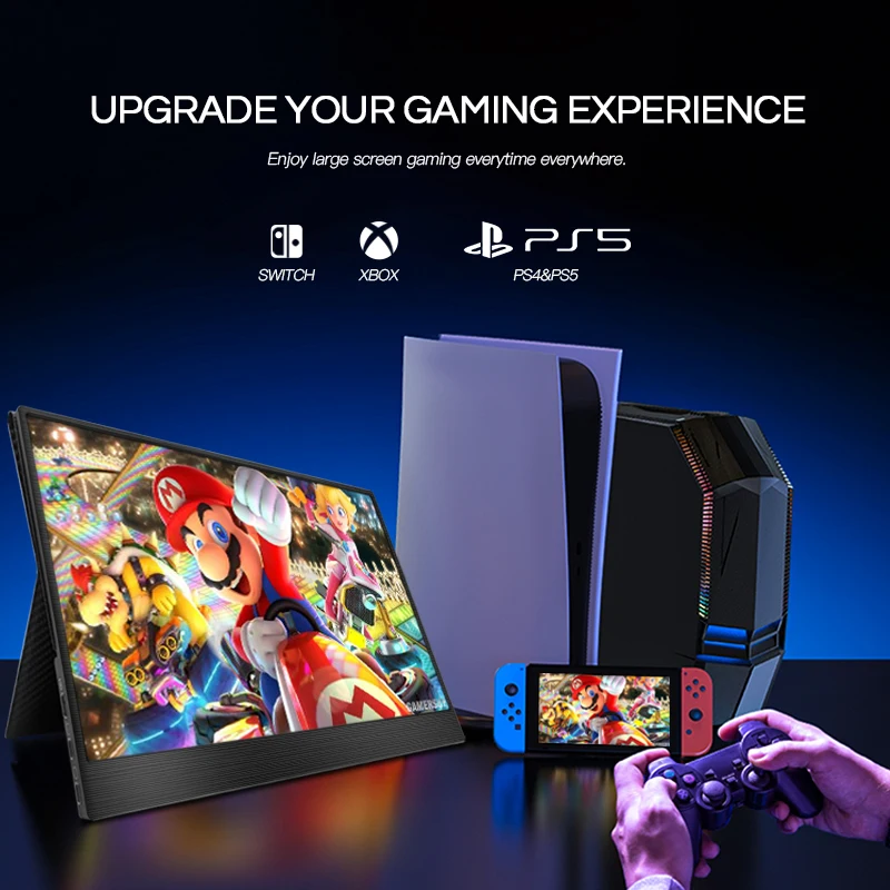 VESA LCD ޴ , 1080p Ǯ HD IPS ÷, PS4, PS5, Xbox, TV ڽ, º, ƮϿ, HDIM CŸ , 11.6 ġ