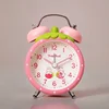 Strawberry Small Alarm Clock Loudly Bell Snooze Cartoon Children  Luminous Simplicity Mute Bedside 3