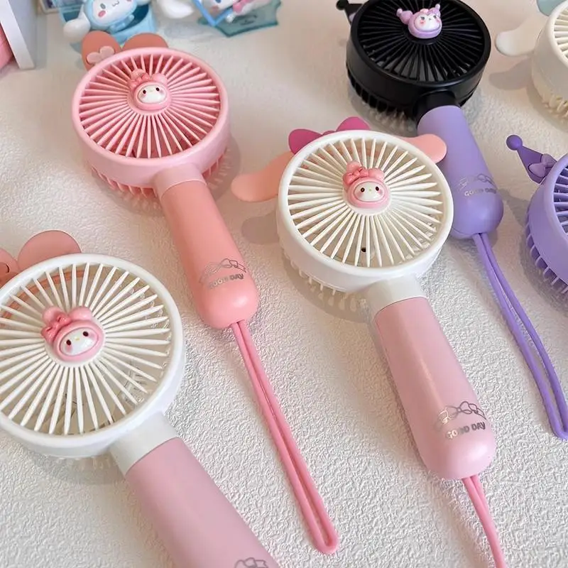 

Мультяшный ручной вентилятор Kuromi Kawaii Sanrio Cinnamoroll My Melody, портативный вентилятор с Usb-зарядкой, охладитель воздуха, уличные праздничные подарки