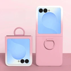 Custodia per telefono in silicone liquido di lusso con ampia finestra e copertura ad anello color caramello a gradiente
