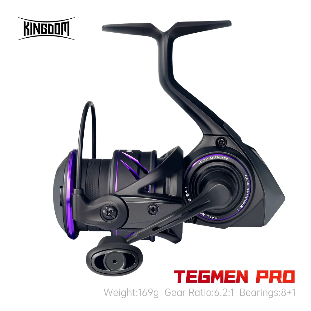 Fishing Reel Kingdom Tegmen Pro 6.2:1 High Speed Gear Ratio 9kg Max Drag 8+1BB Ultralight 2500 3000