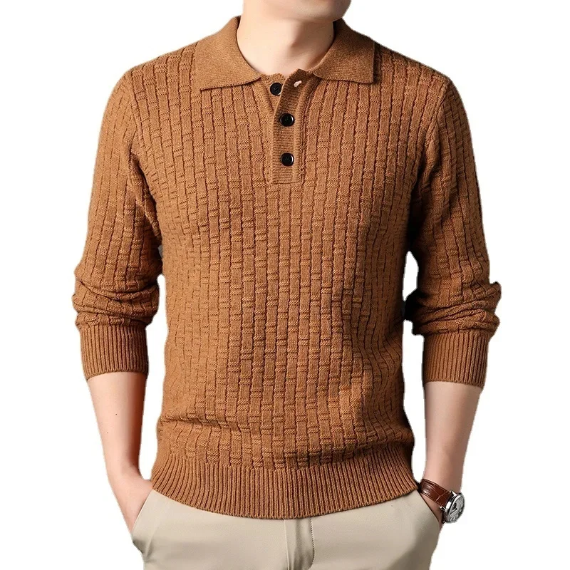 

Winter Lapel Sweater Men Warm Fashion Casual Knit Pullover Men Korean Loose Long Sleeve Sweater Mens Jumper Clothes S-3XL