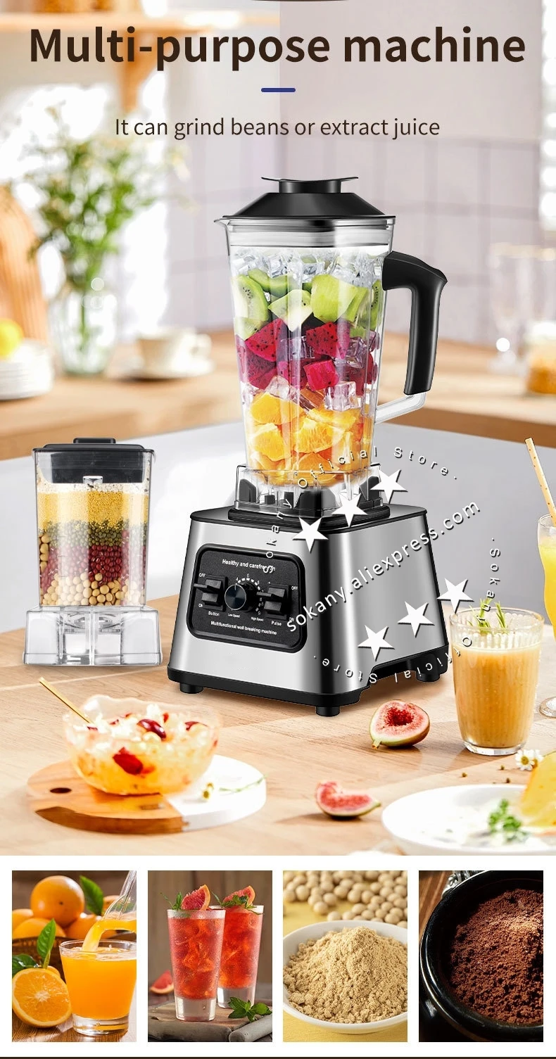 Description Picture 4 of itemSokany 2024 Powerful 2 In 1 Multi function 2.5L Heavy Duty Blender And Food Processor Combo Orange Juice Machine