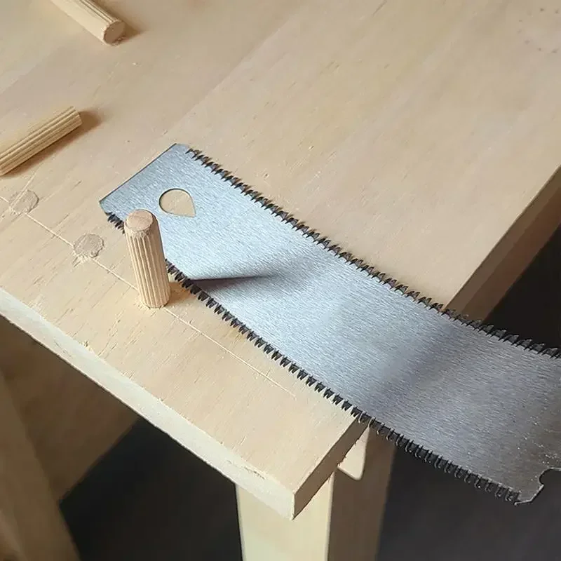 Japanese Hand Saw Double Edge Sided Pull Saw SK5 Flexible Blade 12/17 TPI Flush Cut Beech Handle Wood for Carpentry