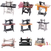 

Dollhouse Decor Miniature Furniture Wooden Sewing Machine Toy With Thread Scissors Accessories For Dolls House Toys For Girls