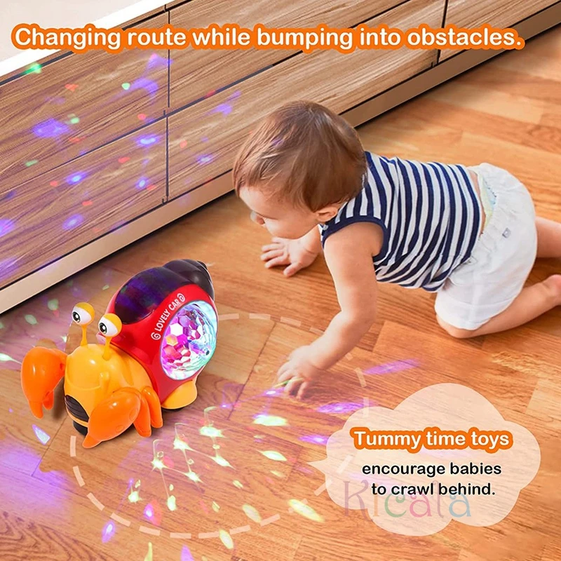 Crawling Crab Baby Toys With Music Light Up Interactive Musical Toys For Baby Dancing Crawling Toys Moving Toddler Toys 0 12 2