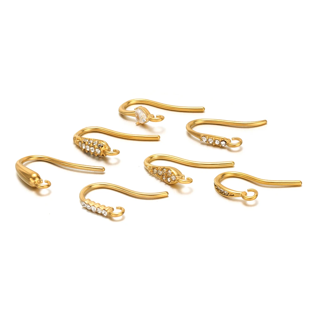 10 teile/los Edelstahl 18 karat Gold Ohr Draht Ohrringe Haken Anschlüsse für Exquisite Schmuck Machen DIY Ohr Zubehör Großhandel – Detail 4