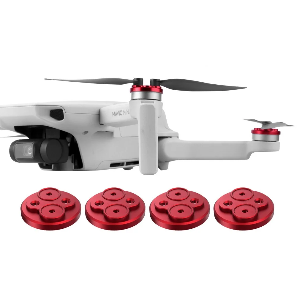 Protège-moteur DJI Mavic Mini en aluminium, design robuste avec logo DJI visible, sur fond neutre.