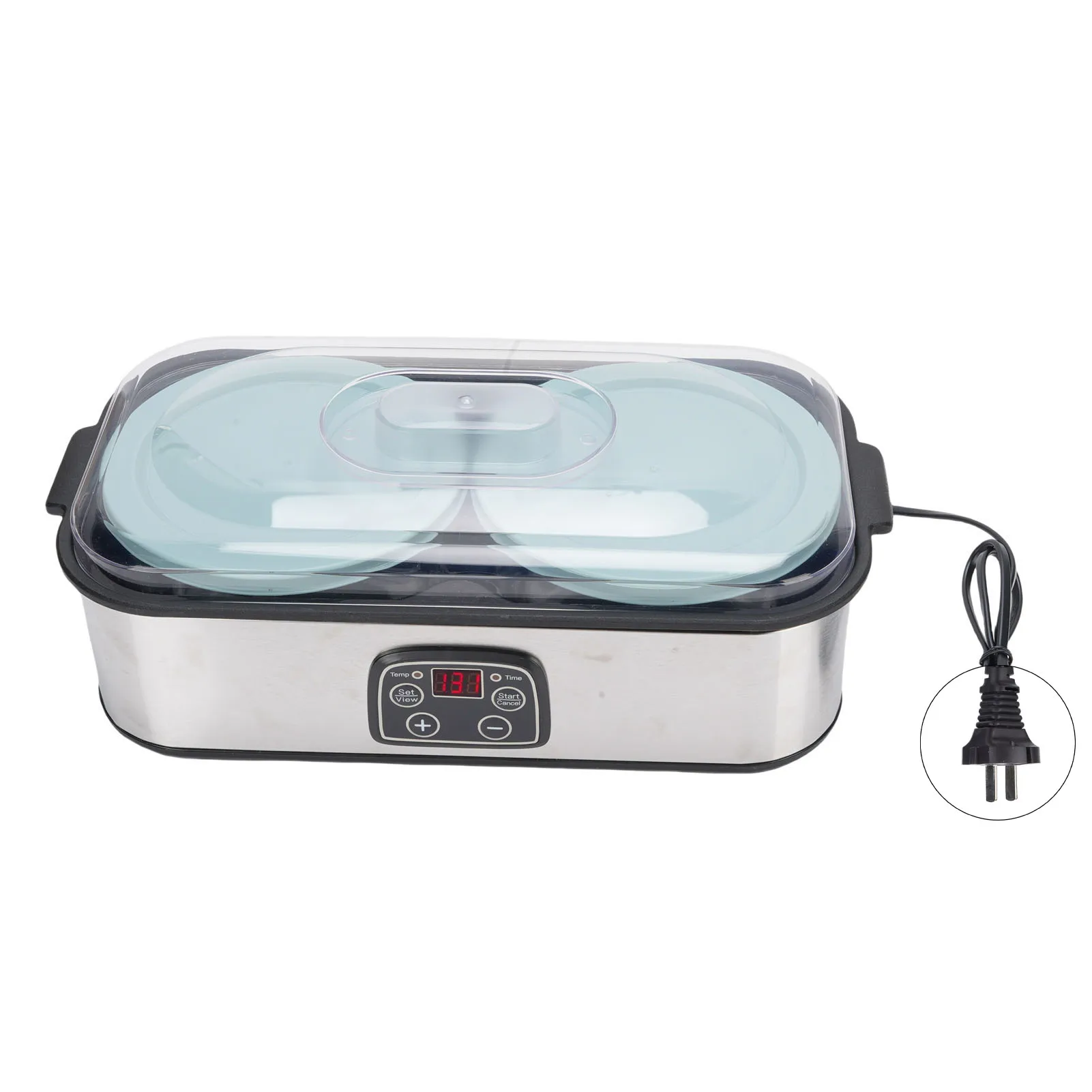 מכונת יוגורט דיגיטלית בנפח גדול של 2 ליטר עם שליטה אוטומטית בטמפרטורה 0-48 שעות טיימר קל לניקוי כלי יוגורט יווני ביתי