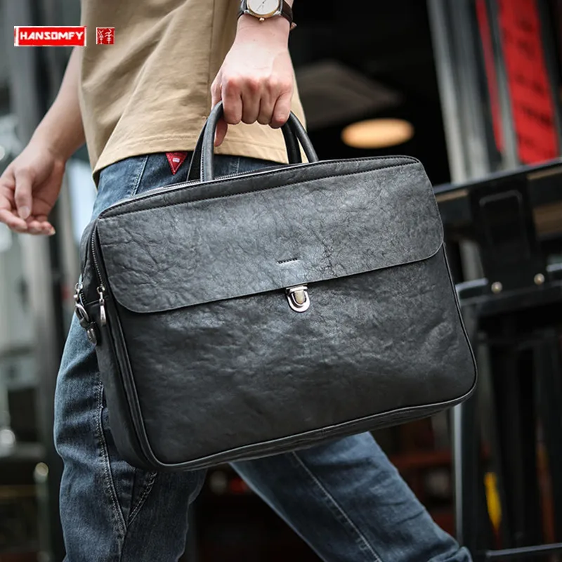 

Men's Handbags Genuine Leather Portable Briefcase High-Grade Business Casual File Bag Designer Commuter Computer Bags