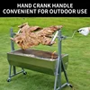 Rotisserie Grill Electric Motor Charcoal Spit Grill Stainless Steel Roaster/Lockable Wheels for Camping Outdoor 4