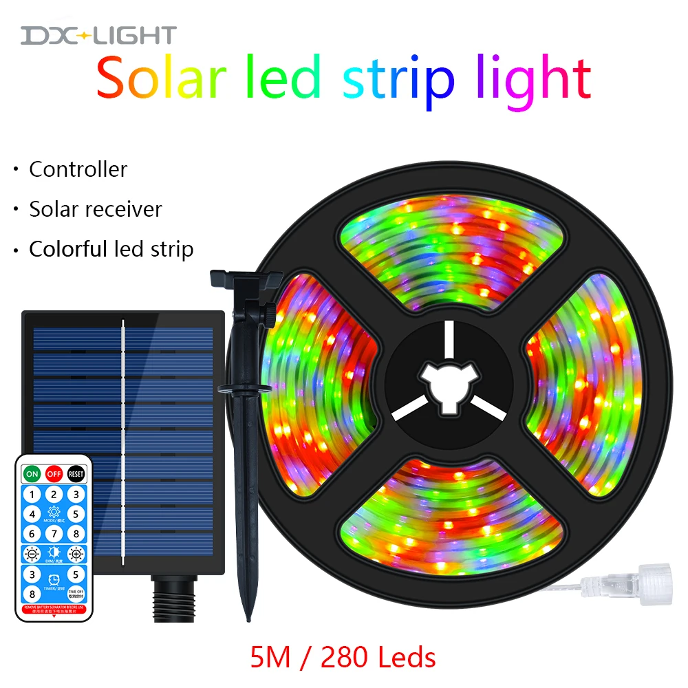 best outdoor solar lights 240led Solar LED Light Strip 5M Remote Control Solar Christmas And Winter Outdoor IP67 Waterproof Garden Lawn Strip Light string solar lights Solar Lamps