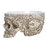 Halloween Skull Flower Pot Gothic Skeleton Planter Container Organizer Suitable for Home Garden Decor 4