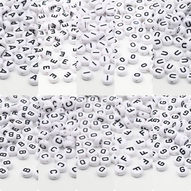 Alphabet Letter Round Beads 7mm 3600pcs White Acrylic Flat Beads  Accessories DIY Necklace Bracelet Jewelry Making A To Z Spacers - AliExpress