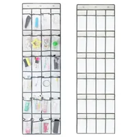 24/28 Large Mesh Pockets Wall Hanging Shoe Organizer Rack Over The Door Fabric Cabinet Closet Sundries Shoe Storage Bag 2